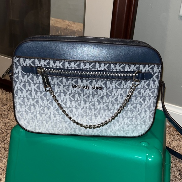 Michael Kors Navy and White Logo Crossbody Bag - Picture 1 of 8